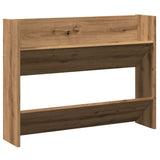 Wandschoenenkast 80x18x60 cm bewerkt hout artisanaal eikenkleur - AllerleiShop