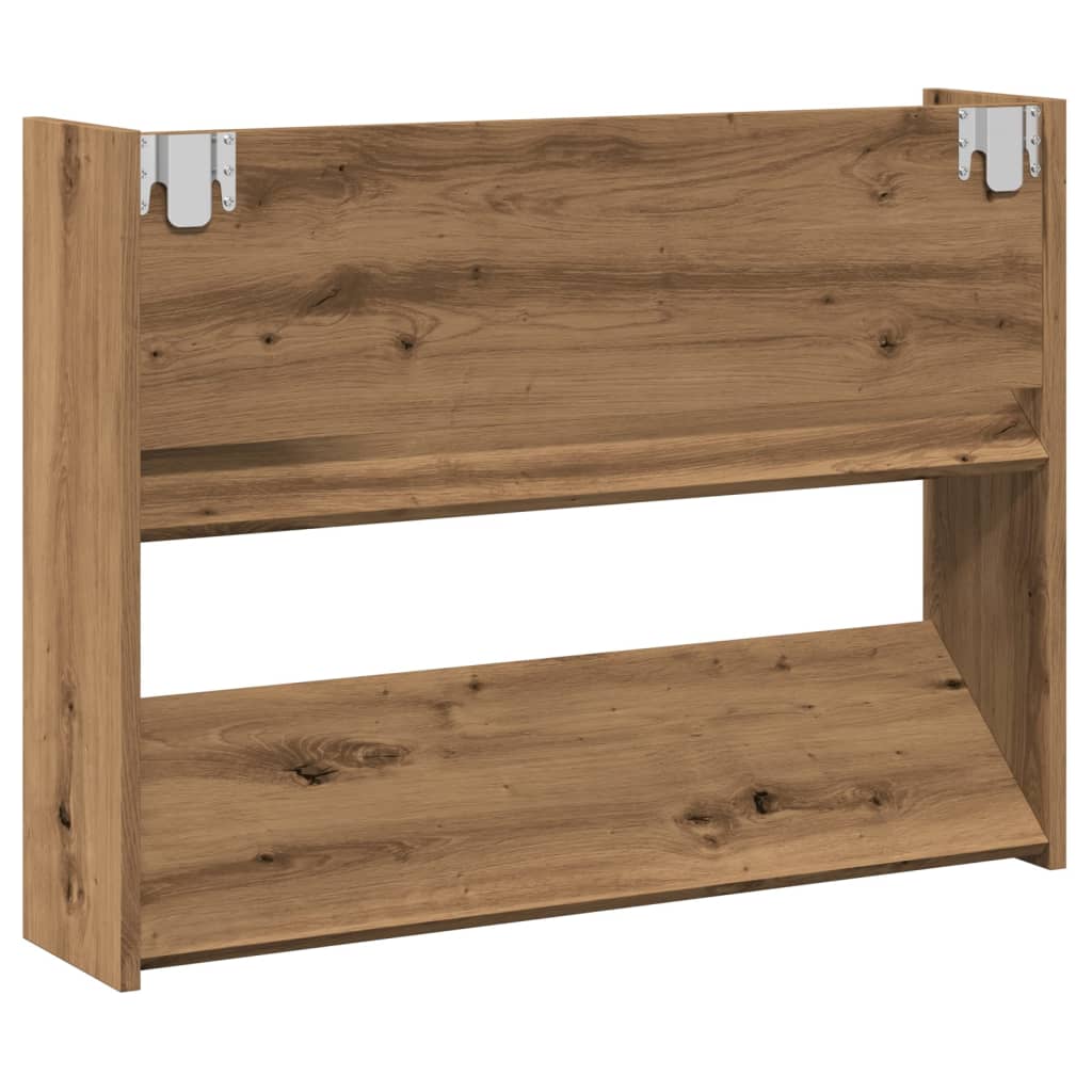 Wandschoenenkast 80x18x60 cm bewerkt hout artisanaal eikenkleur - AllerleiShop