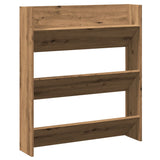 Wandschoenenkast 80x18x90 cm bewerkt hout artisanaal eikenkleur - AllerleiShop