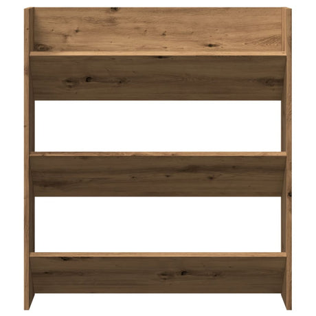 Wandschoenenkast 80x18x90 cm bewerkt hout artisanaal eikenkleur - AllerleiShop