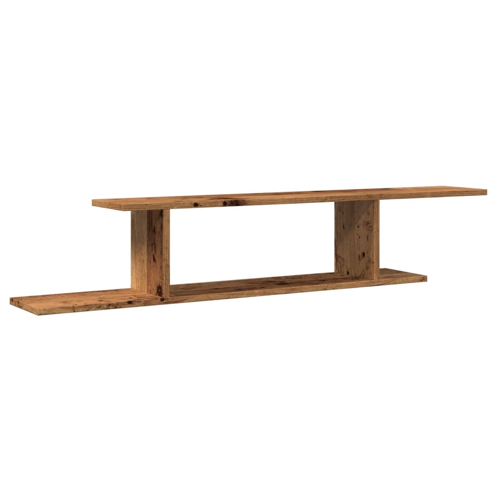 Tv-wandschap 125x18x23 cm bewerkt hout oud houtkleurig - AllerleiShop