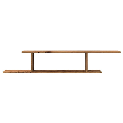 Tv-wandschap 125x18x23 cm bewerkt hout oud houtkleurig - AllerleiShop