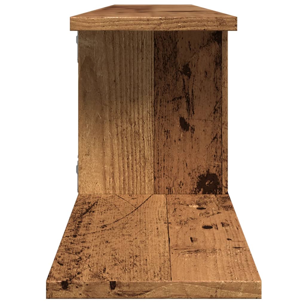 Tv-wandschap 125x18x23 cm bewerkt hout oud houtkleurig - AllerleiShop