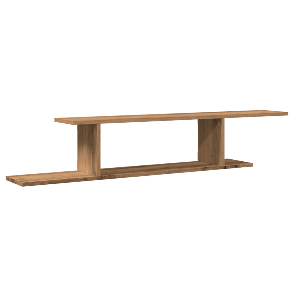 Tv-wandschap 125x18x23 cm bewerkt hout artisanaal eikenkleurig - AllerleiShop