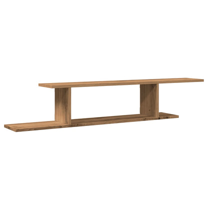 Tv-wandschap 125x18x23 cm bewerkt hout artisanaal eikenkleurig - AllerleiShop