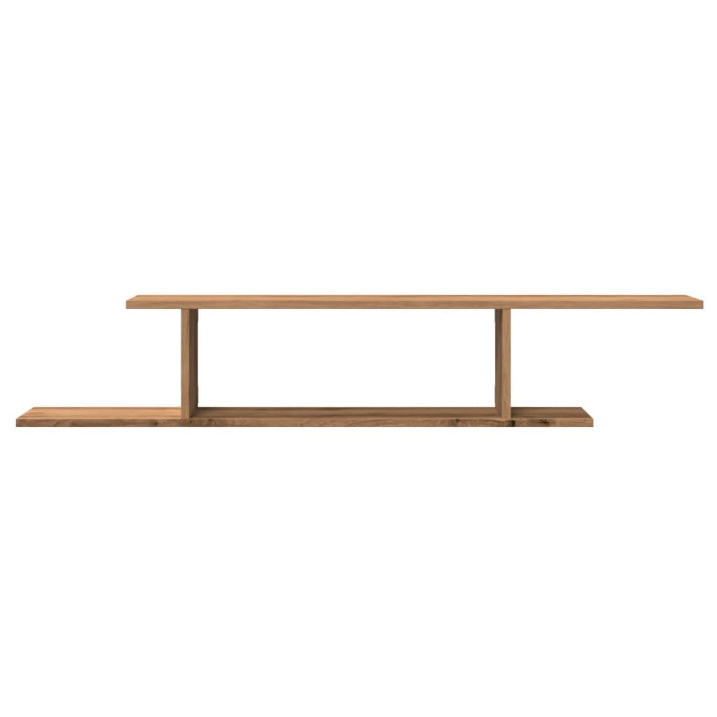 Tv-wandschap 125x18x23 cm bewerkt hout artisanaal eikenkleurig - AllerleiShop