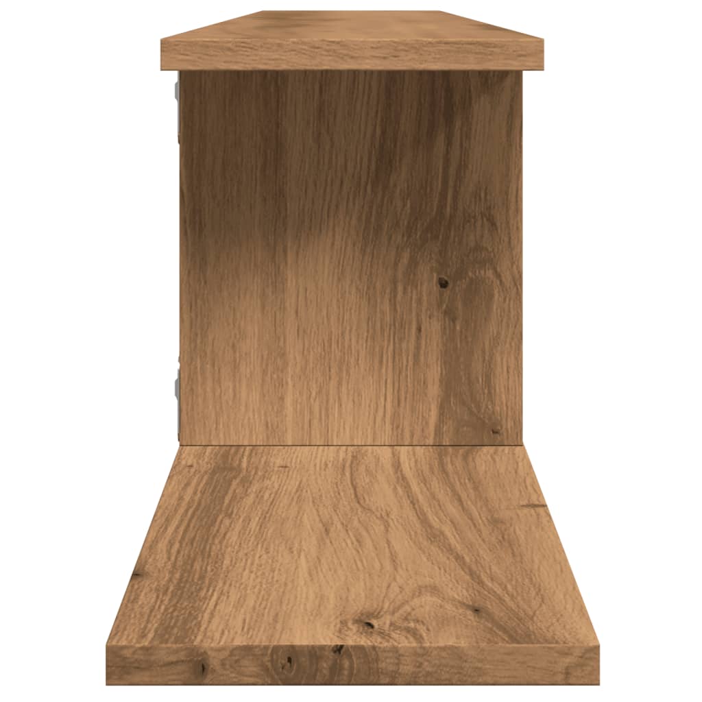 Tv-wandschap 125x18x23 cm bewerkt hout artisanaal eikenkleurig - AllerleiShop