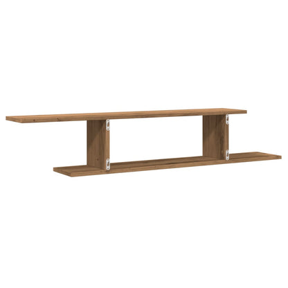 Tv-wandschap 125x18x23 cm bewerkt hout artisanaal eikenkleurig - AllerleiShop