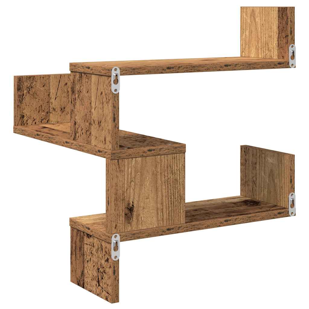 Hoekwandschap 40x40x49,5 cm bewerkt hout out houtkleurig - AllerleiShop