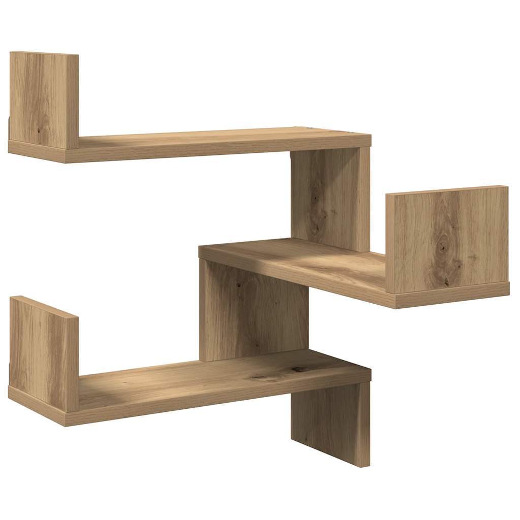 Hoekwandschap 40x40x49,5 cm bewerkt hout artisanaal eiken - AllerleiShop