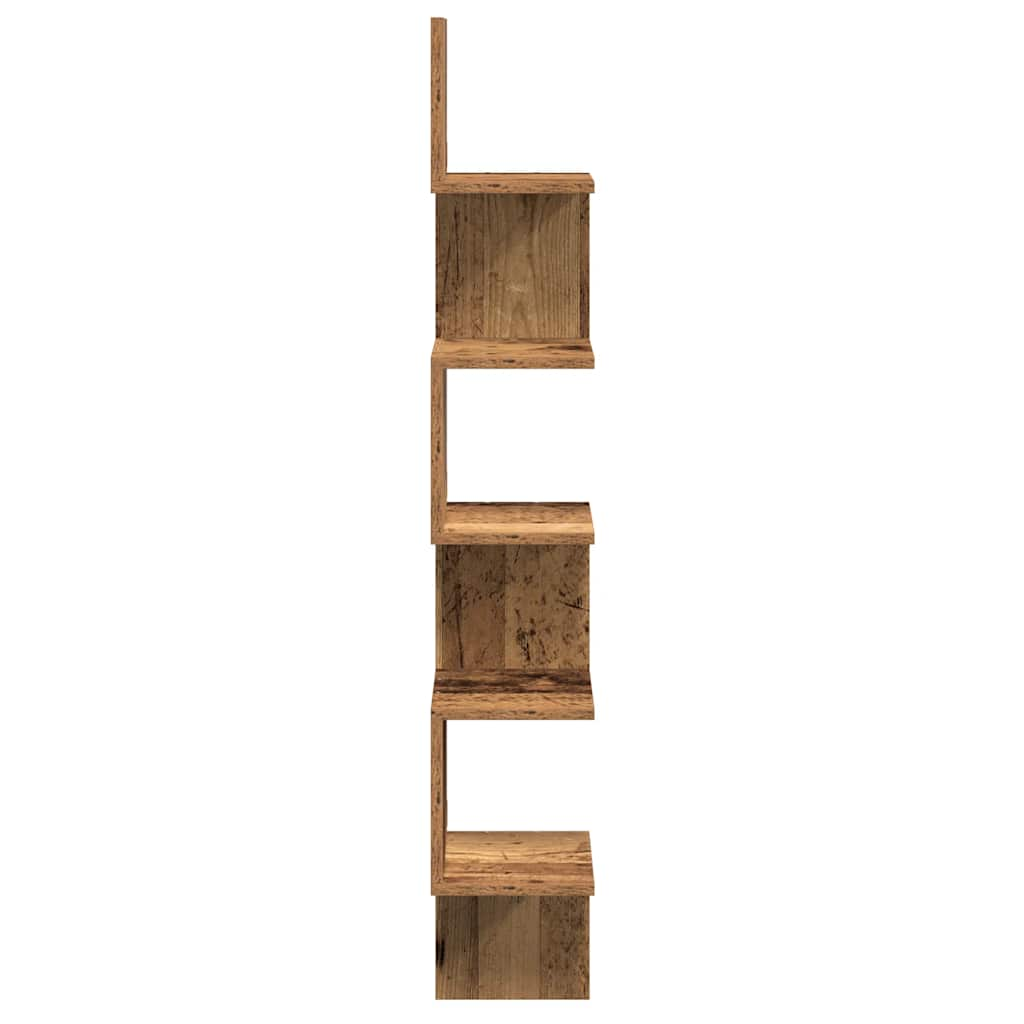 Hoekwandschap 20x20x127,5 cm bewerkt hout oud houtkleurig - AllerleiShop