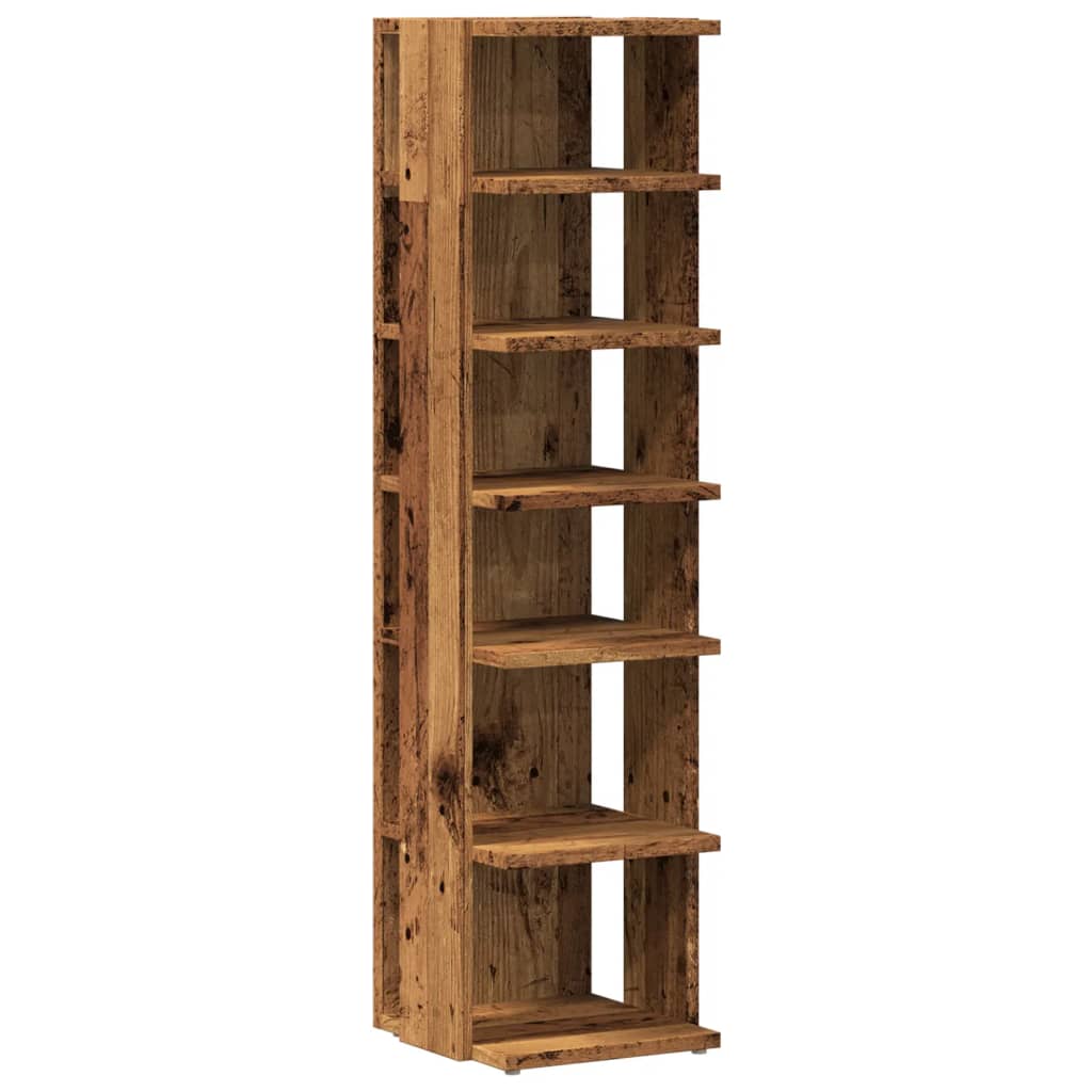 Schoenenkast 28x27x102 cm bewerkt hout oud houtkleurig - AllerleiShop