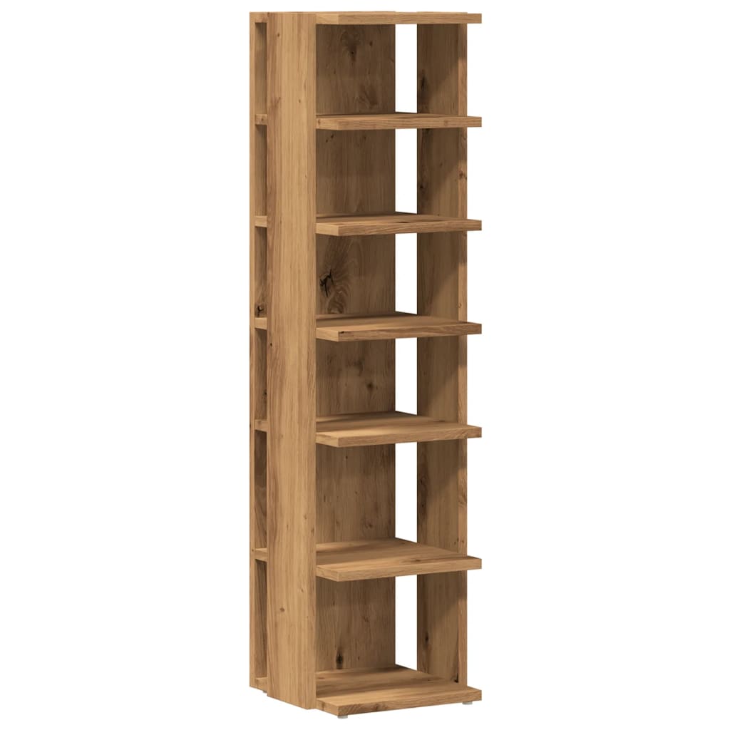 Schoenenkast 28x27x102 cm bewerkt hout artisanaal eikenkleurig - AllerleiShop