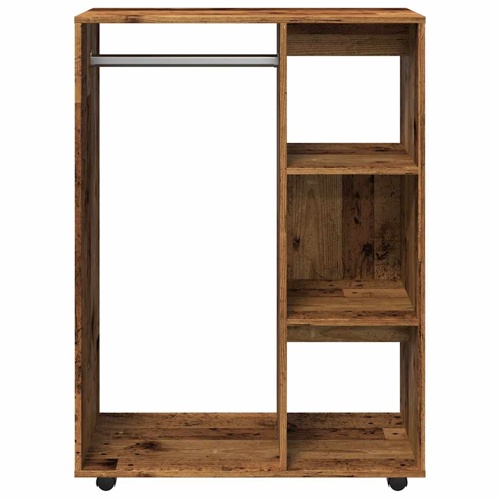 Kledingkast 80x40x110 cm bewerkt hout oud houtkleurig - AllerleiShop