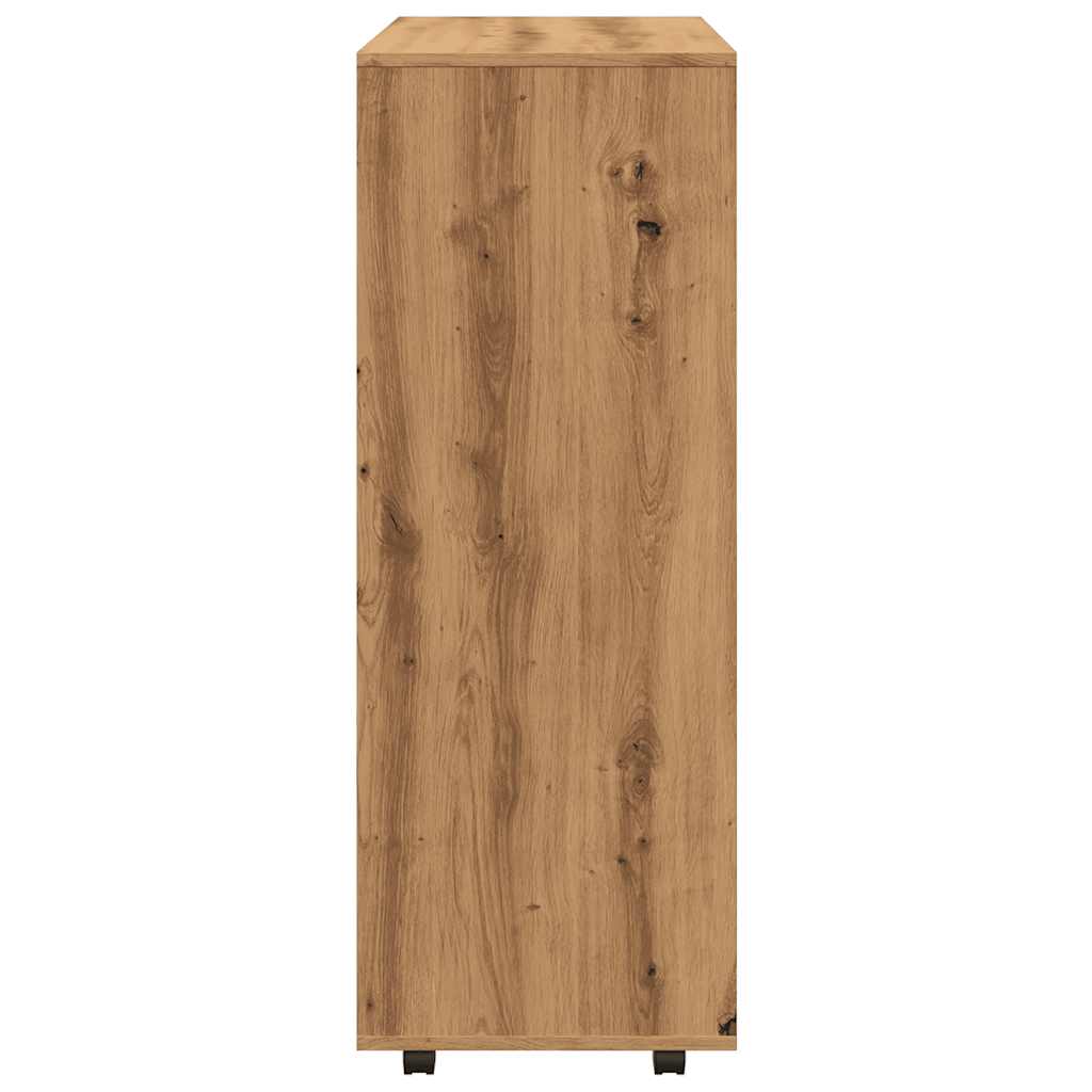 Kledingkast 80x40x110 cm bewerkt hout artisanaal eikenkleur - AllerleiShop