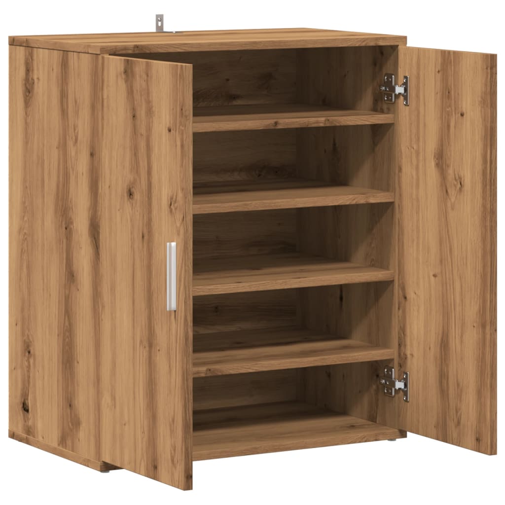 Schoenenkast 60x35x70 cm bewerkt hout artisanaal eikenkleur - AllerleiShop