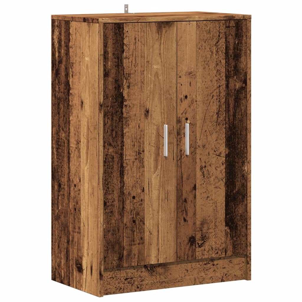 Schoenenkast 60x35x92 cm bewerkt hout oud houtkleurig - AllerleiShop