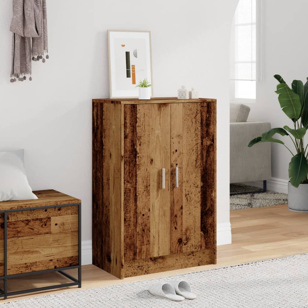 Schoenenkast 60x35x92 cm bewerkt hout oud houtkleurig - AllerleiShop