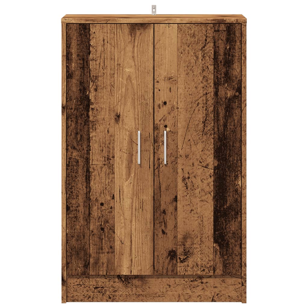 Schoenenkast 60x35x92 cm bewerkt hout oud houtkleurig - AllerleiShop