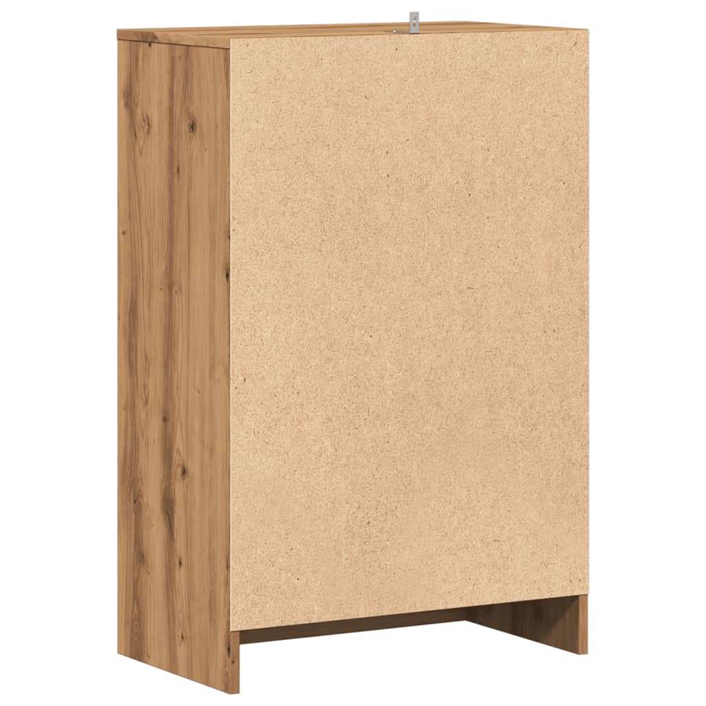 Schoenenkast 60x35x92 cm bewerkt hout artisanaal eikenkleur - AllerleiShop