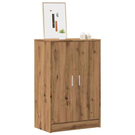 Schoenenkast 60x35x92 cm bewerkt hout artisanaal eikenkleur - AllerleiShop