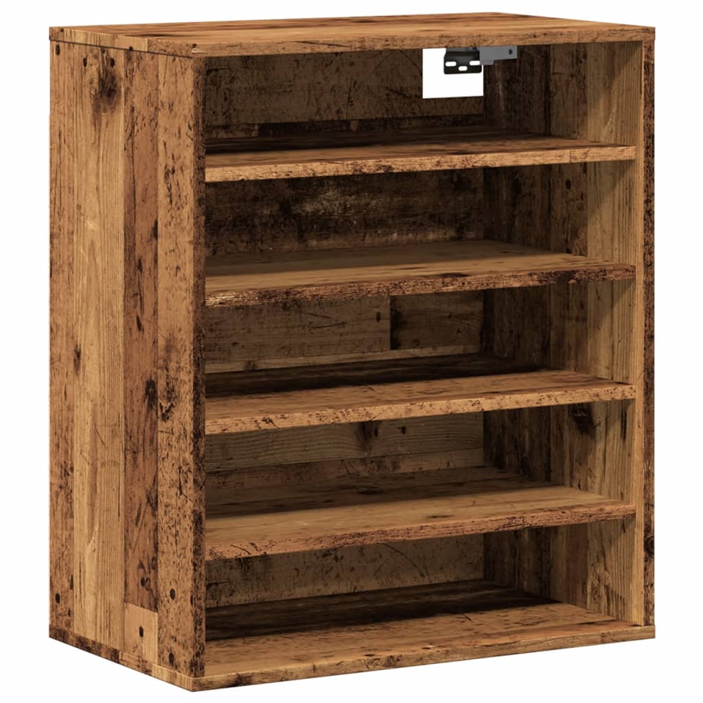 Schoenenkast 60x35x70 cm bewerkt hout oud houtkleurig - AllerleiShop