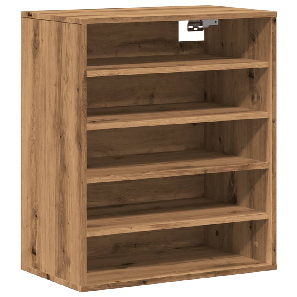 Schoenenkast 60x35x70 cm bewerkt hout artisanaal eikenkleur - AllerleiShop