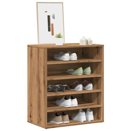 Schoenenkast 60x35x70 cm bewerkt hout artisanaal eikenkleur - AllerleiShop