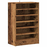 Schoenenkast 60x35x92 cm bewerkt hout oud houtkleurig