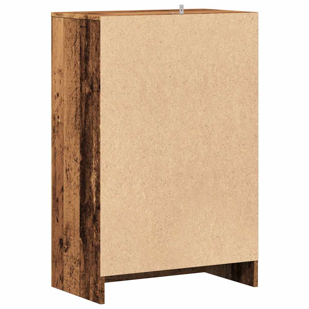 Schoenenkast 60x35x92 cm bewerkt hout oud houtkleurig