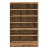 Schoenenkast 60x35x92 cm bewerkt hout artisanaal eikenkleur