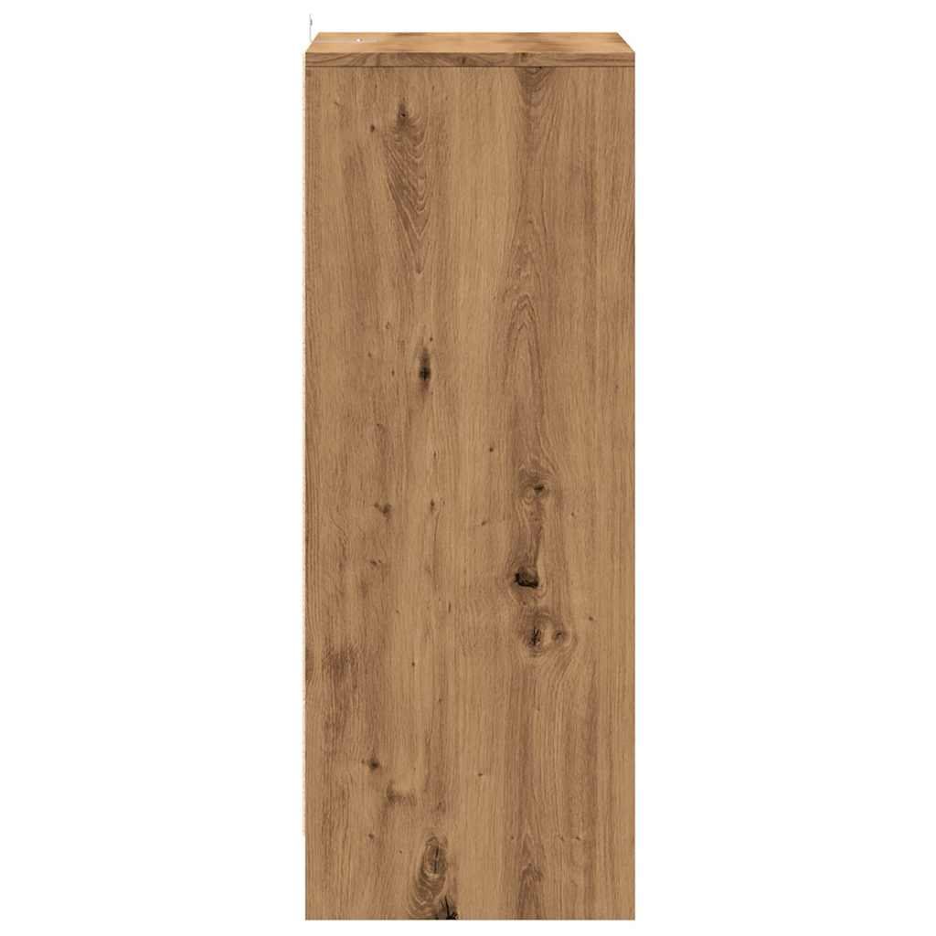 Schoenenkast 60x35x92 cm bewerkt hout artisanaal eikenkleur