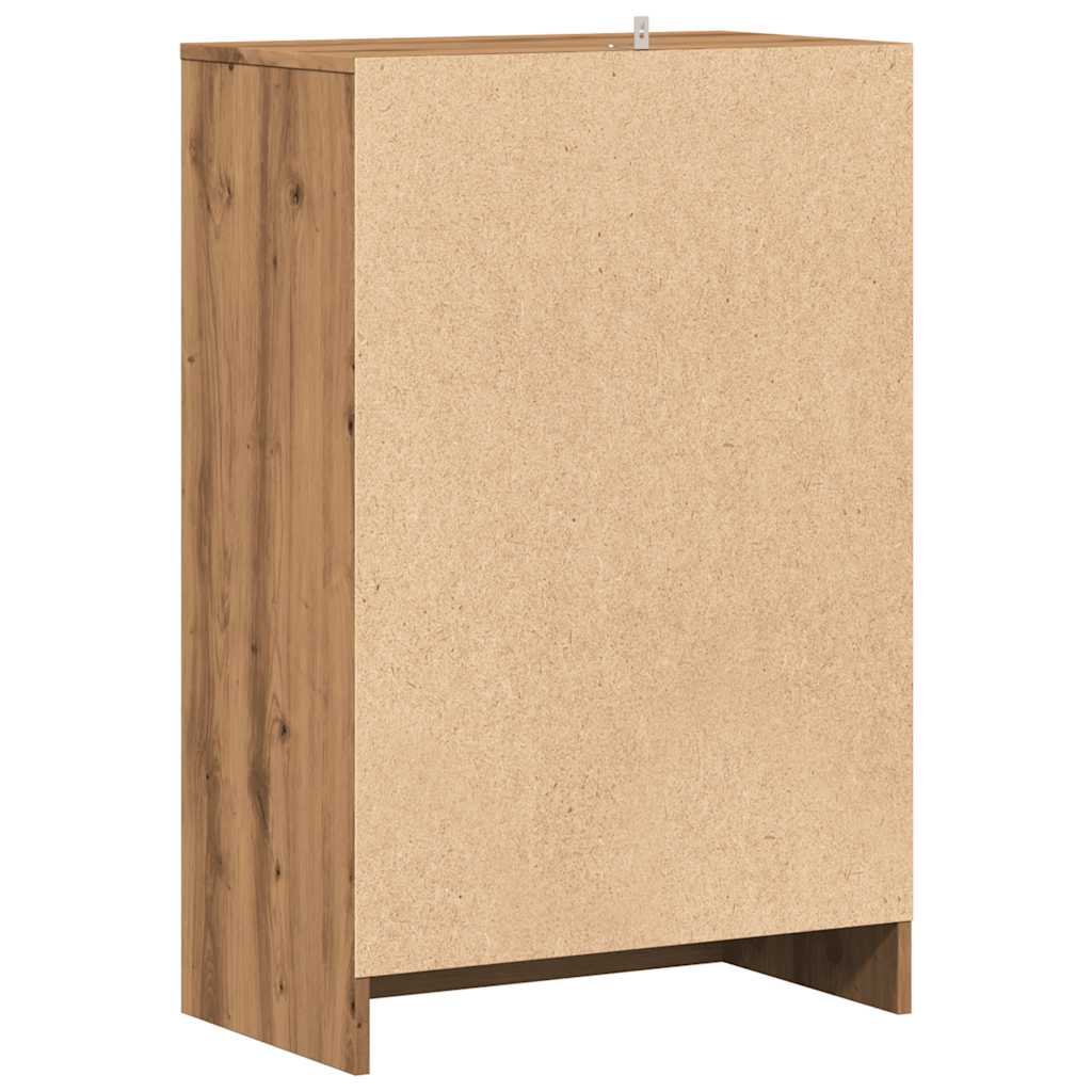 Schoenenkast 60x35x92 cm bewerkt hout artisanaal eikenkleur