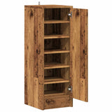 Schoenenkast 32x35x92 cm bewerkt hout oud houtkleurig