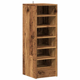 Schoenenkast 32x35x92 cm bewerkt hout oud houtkleurig