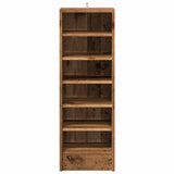 Schoenenkast 32x35x92 cm bewerkt hout oud houtkleurig