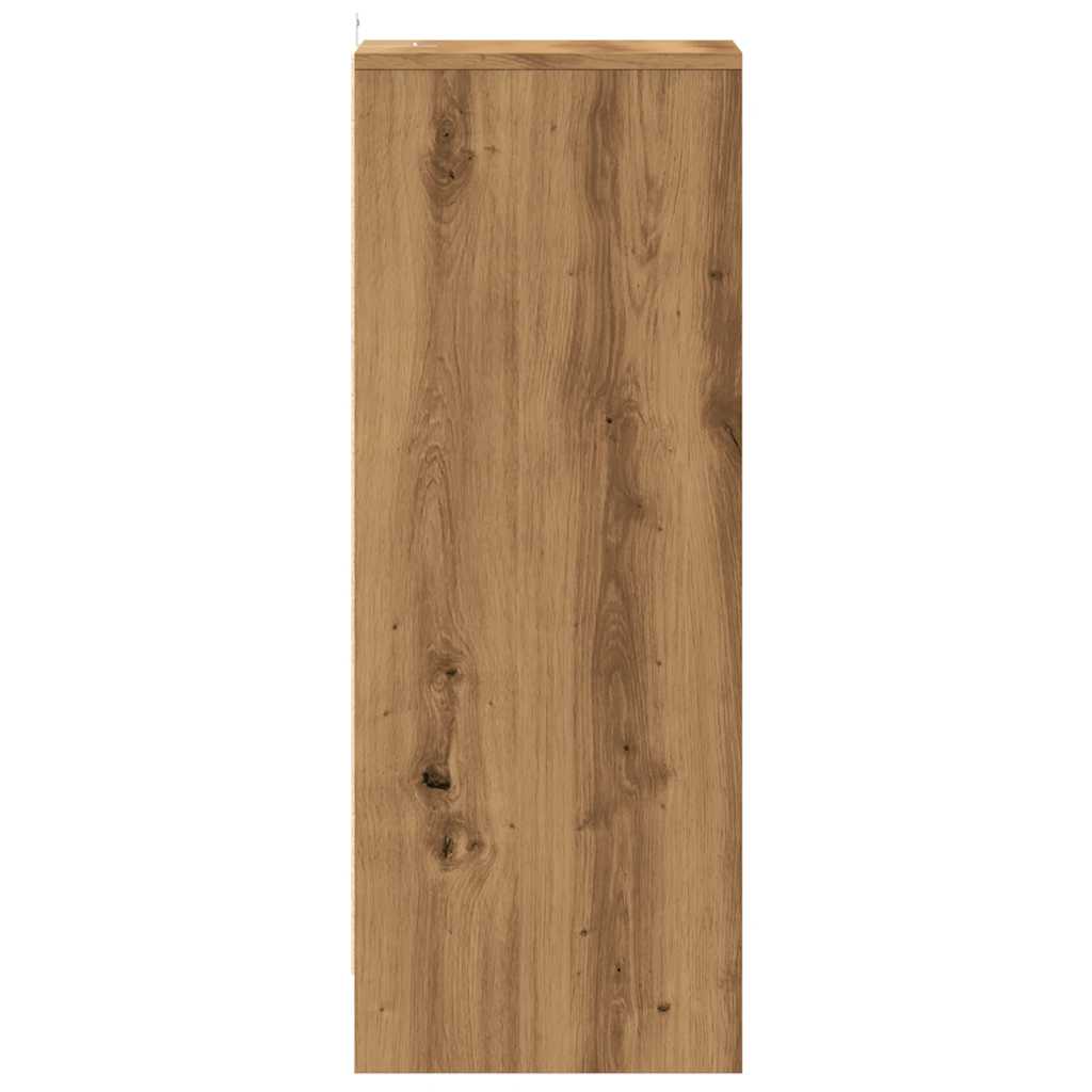 Schoenenkast 32x35x92 cm bewerkt hout artisanaal eikenkleur