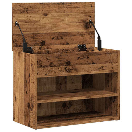 Schoenenbank 60x30x45 cm bewerkt hout oud houtkleurig - AllerleiShop