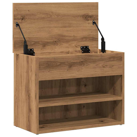 Schoenenbankje 60x30x45 cm bewerkt hout artisanaal eikenkleur - AllerleiShop