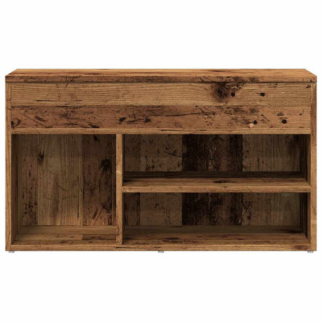 Schoenenbank 80x30x45 cm bewerkt hout oud houtkleurig - AllerleiShop