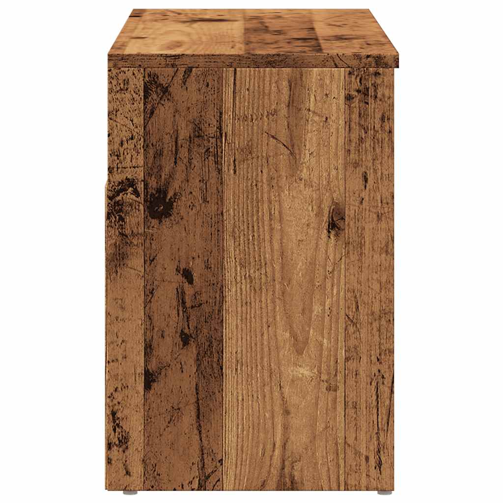 Schoenenbank 80x30x45 cm bewerkt hout oud houtkleurig - AllerleiShop