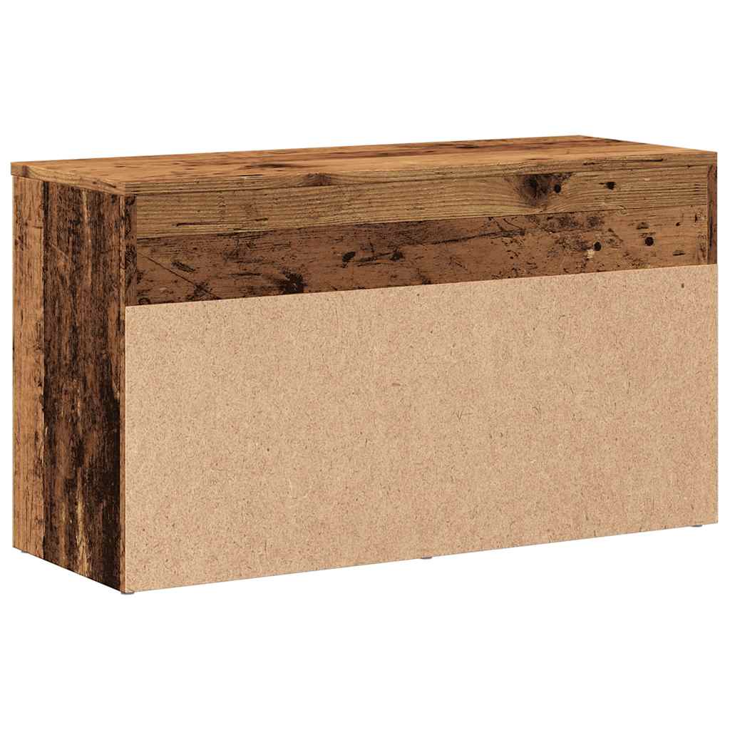 Schoenenbank 80x30x45 cm bewerkt hout oud houtkleurig - AllerleiShop