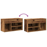 Schoenenbank 80x30x45 cm bewerkt hout oud houtkleurig - AllerleiShop