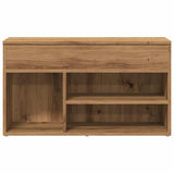 Schoenenbankje 80x30x45 cm bewerkt hout artisanaal eikenkleur