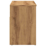 Schoenenbankje 80x30x45 cm bewerkt hout artisanaal eikenkleur