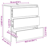 Dressoir 70x41x75 cm bewerkt hout oud houtkleurig - AllerleiShop