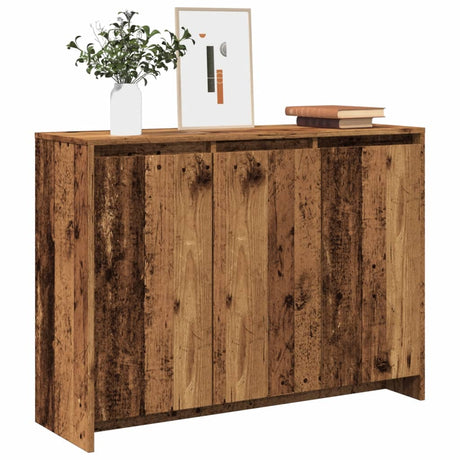 Dressoir 102x33x75 cm bewerkt hout oud houtkleurig - AllerleiShop