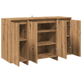 Dressoir 120x41x75 cm bewerkt hout artisanaal eikenkleurig - AllerleiShop