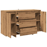 Dressoir 120x41x75 cm bewerkt hout artisanaal eikenkleur - AllerleiShop