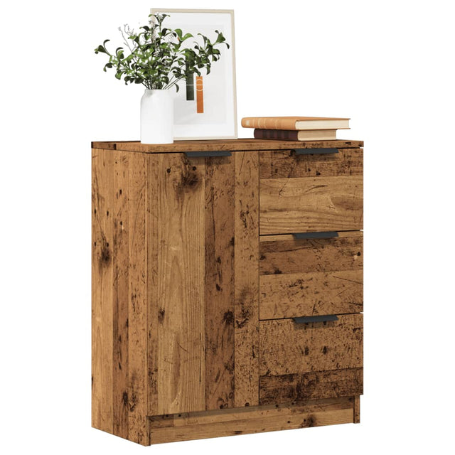 Dressoir 60x30x70 cm bewerkt hout oud houtkleurig - AllerleiShop